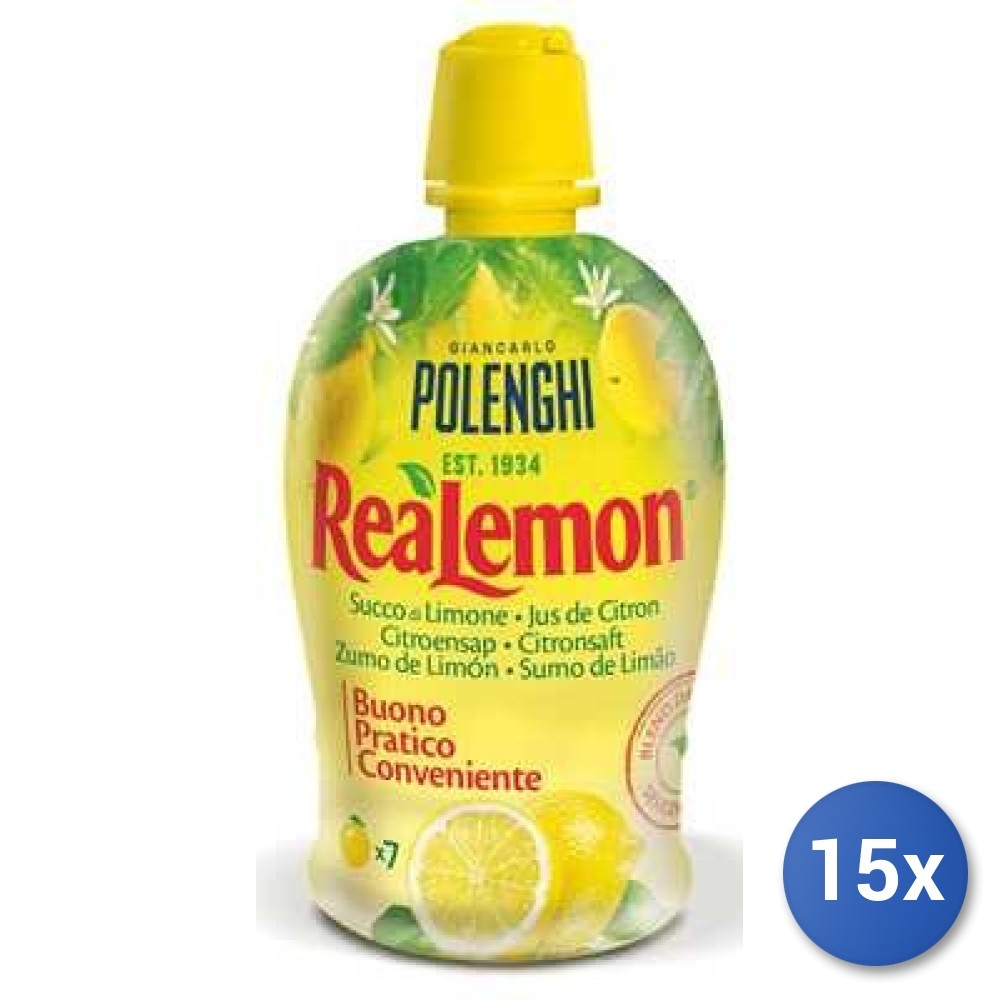 15X Multipack Polenghi Lemon Juice 200 Ml PET