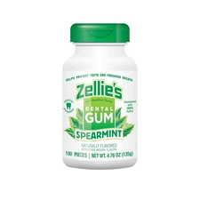 Zellie'S | 100% Xylitol Spearmint Chewing Gum | No Aspartame, Gluten Free, Vegan