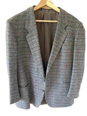 Vintage Mani by Giorgio Armani Textured Gray/Brown Tweed Blazer 1990's, Size 44R
