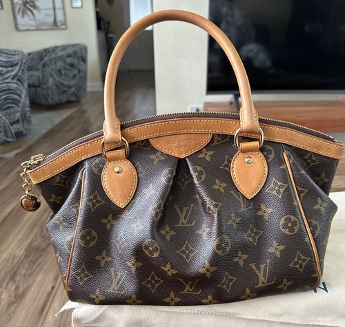 Louis Vuitton Tivoli PM Monogram Handbag Brown Top Handle Bag LV Authentic