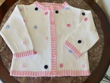 Gymboree 2001 Growing Flower cardigan sweater polka dot polkadot button dwn 6-12