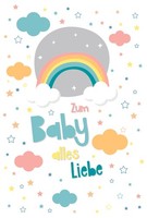 Geburt Baby Freudiges Ereignis Karte Mit Briefumschlag Regenbogen, Wolken, Ster