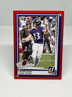 Tyler Loop 2025 Donruss Rookies & Highlights Red /49 Ravens #DRH-59