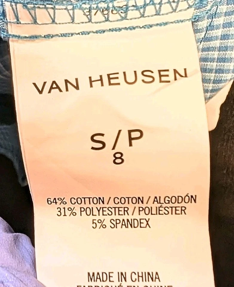 Conjunto de camisa de vestir y corbata azul a cuadros VAN HEUSEN FLEX para niños talla 8 Foto 3 de 4