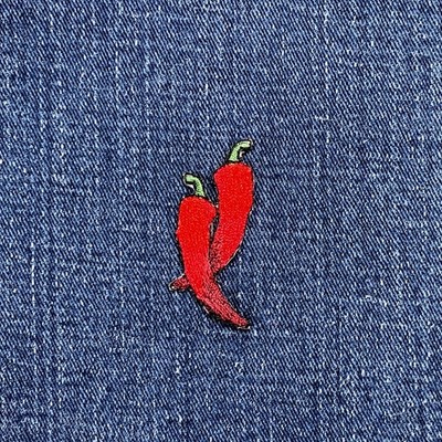 Red Chili Peppers Applique Patch - Embroidered Spicy Food Badge 1-3/4'' (Iron On)