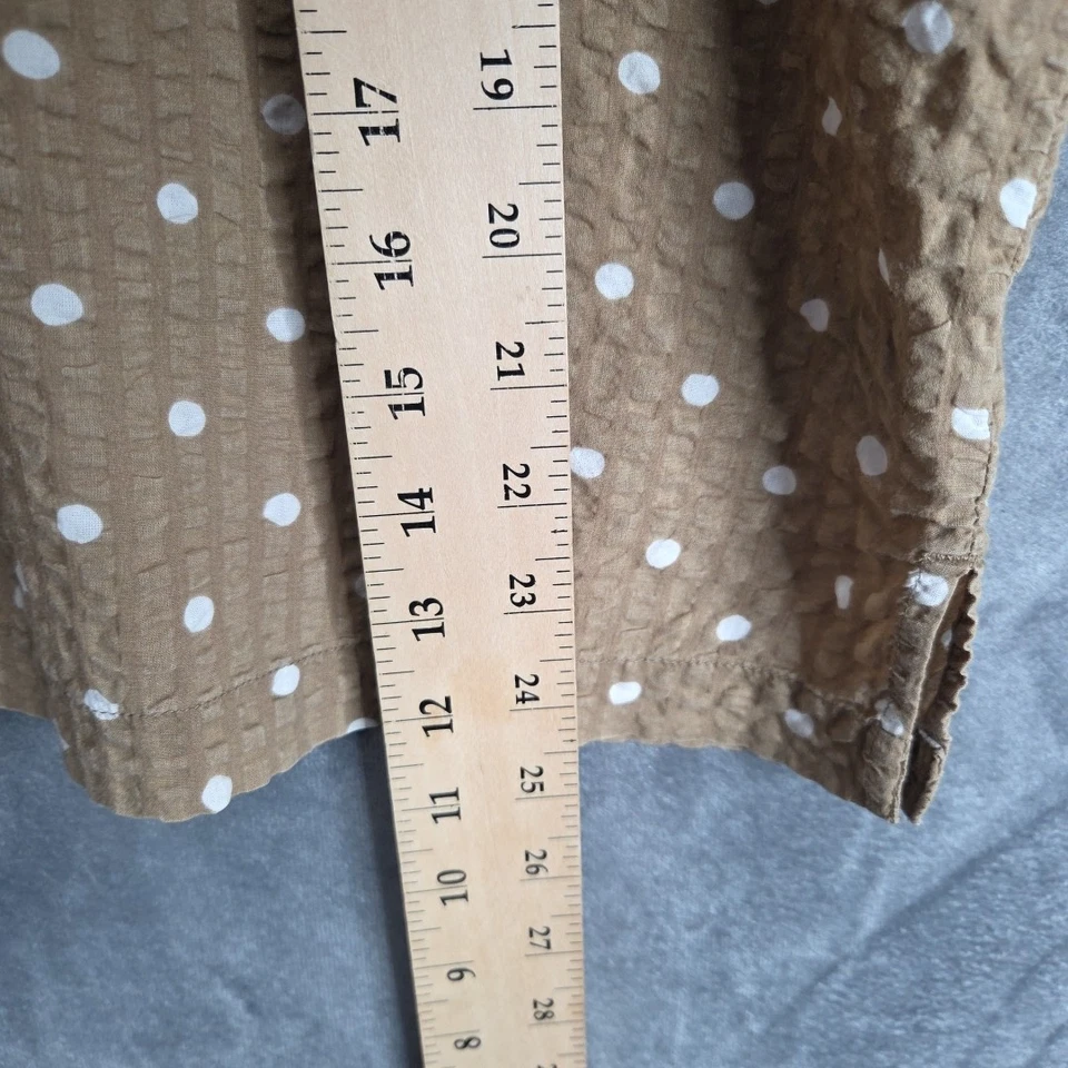 Camisa Erika Mujer XL Marrón Blanco Lunares Botón Frontal Algodón RN40299 Foto 3 de 4