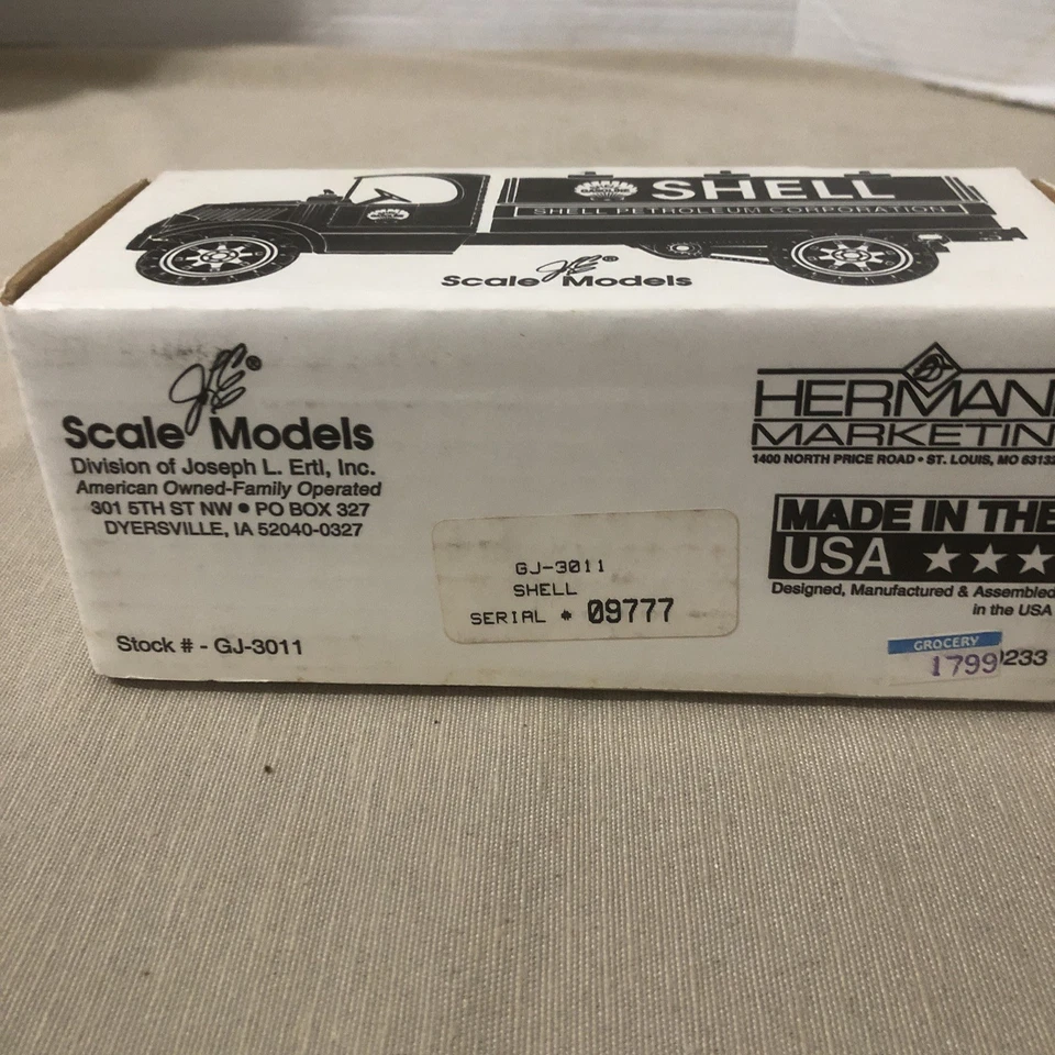 Banco cisterna Shell 1935 Mack banco de monedas de bloqueo con llave, metal fundido a presión EE. UU. Foto 4 de 4