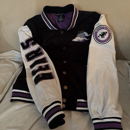 Exclusive One Piece Varsity Jacket Purple Monkey D Luffy Gear 5 Small Anime Rare - product listing photo
