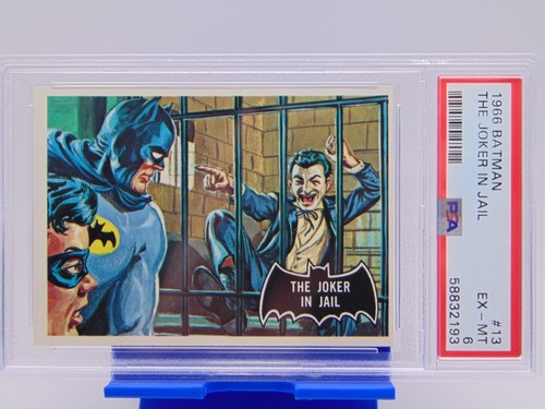 1966 Topps Batman Black Bat #13 The Joker in Jail — PSA 6