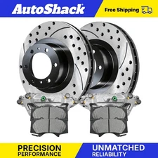 Front Drilled Slotted Brake Rotors Ceramic Pads Calipers for Toyota Tacoma