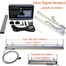 2Axis Lathe Digital Readout DRO 200&900mm Linear Scale CNC Bridgeport Milling