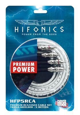 HIFONICS Auto Carhifi Premium Cinchkabel Endstufe Verstärker Bassbox 5m HFP5-RCA