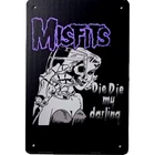 Misfits Rock & Roll Vintage Metal Sign Poster Retro Tin Sign Decor 12x8 Inch