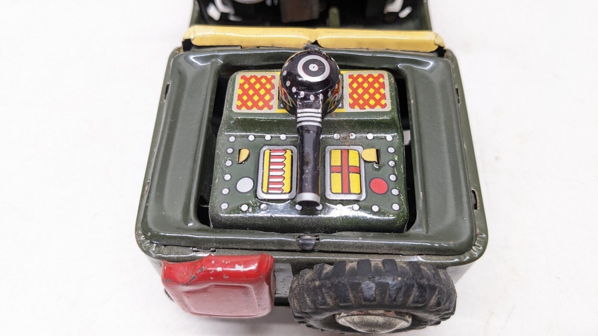 Vintage 1950's Tin Toy Military Jeep Friction Japan US Army Vintage 1950's Tin Toy Military Jeep Friction Japan US Army