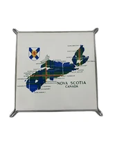 Lord Nelson Pottery Tile TRIVET Nova Scotia Canada Map Cities New in Box