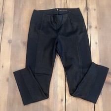 Rare Abercrombie Fitch Faux Textured Leather Black Side Slim Leg Pants Small