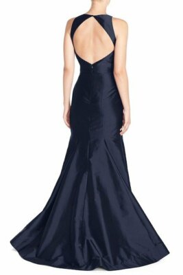 chinese dress ladies ASHLEYlauren E12104 Taffeta Mermaid Gown with Side Ruffle main image 0