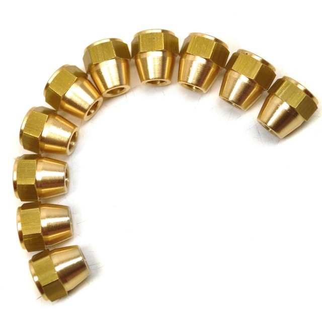 Brass Brake Pipe Fittings 7/16" x 20 UNF Female 10 PACK for 1/4" Pipe
