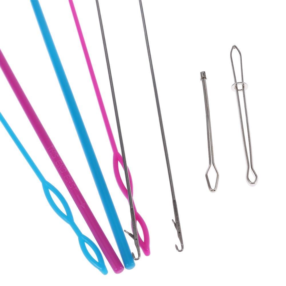 8-Piece Sewing Loop & Drawstring Threader Kit - With Tweezers & Hooks For Belts/Cords - View #5