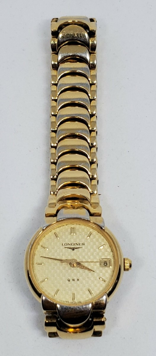 Vintage Ladies Longines QWR HT1975 Swiss 0152 Gold Tone Date  display picture 2