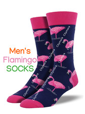 Socksmith Men's Pink Flamingo Crew Novelty Socks Footwear NEW