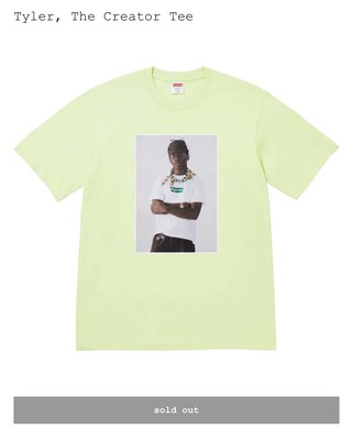 Supreme Tyler The Creator Photo Tee Shirt Pale Mint XXL New Color  