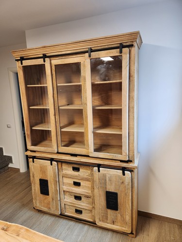 Vetrina Jupiter design vintage industriale shabby chic country ferro legno - Foto 11 di 11