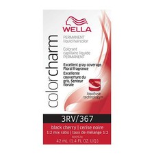 WELLA Color Charm Permanent Liquid Hair Color for Gray Coverage, 3RV Black