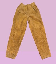 Genuine Perfect Vintage 80s/90s Tan Suede Pant Size 4