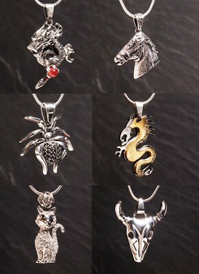 Edelstahl 316 Anhänger Drache Echse Salamander Eidechse Fantasy Steinschatz
