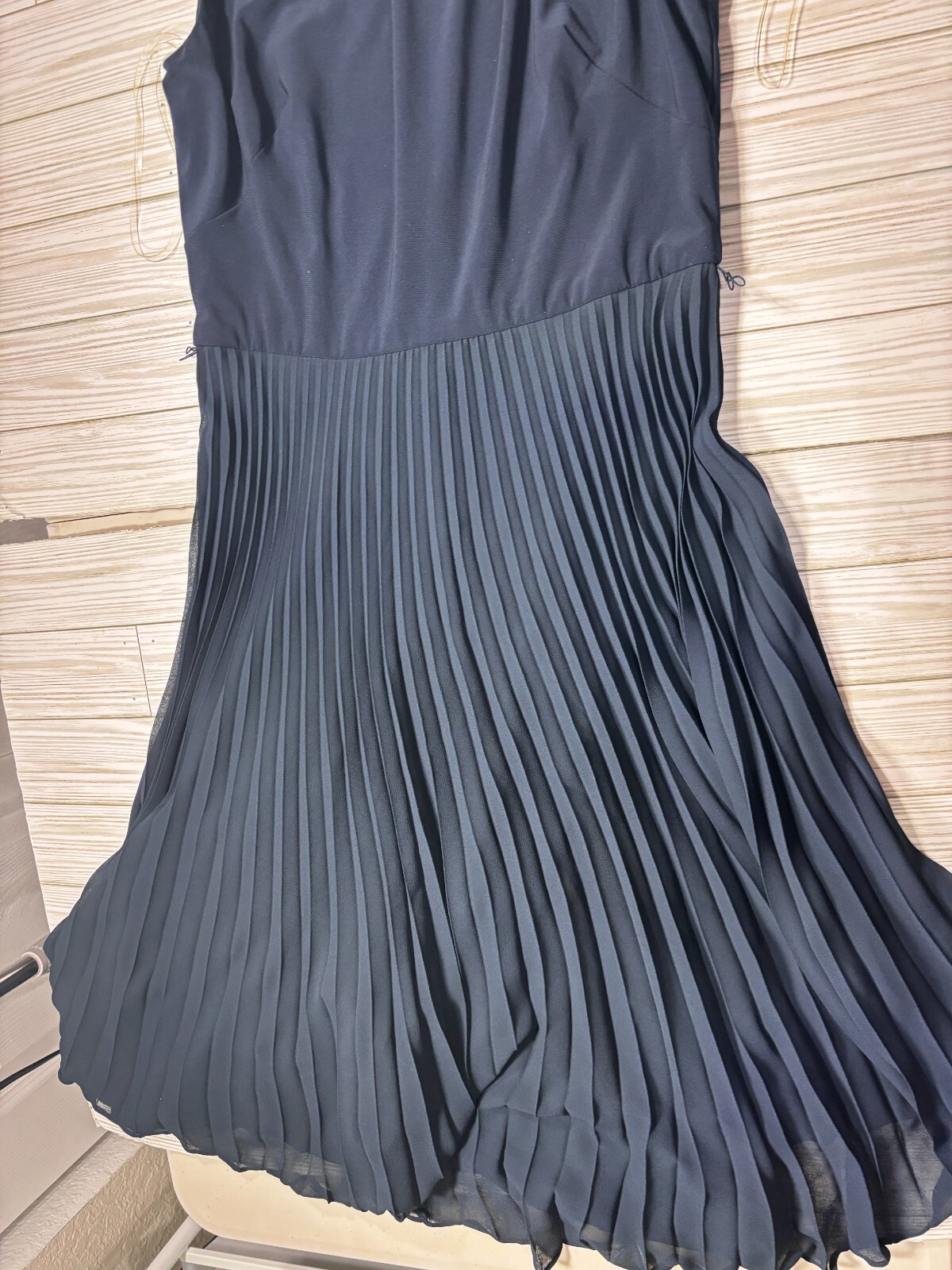 Ralph lauren Solid Navy Blue asymmetrical empire waist  dress size 4 image 3