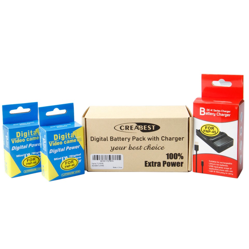 2Pcs NP45A Battery & Charger For Fujifilm FinePix XP130 XP70 XP20 NP