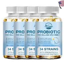 1-4 Pack Probiotics Digestive Health Gut Support for Men & Women 120 Capsules
