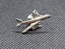 Vintage Sterling Silver Boeing 747 Airliner Airplane Tie Tack Lapel Pin