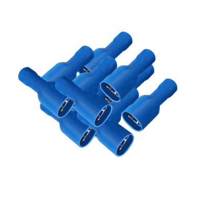 50x Flachsteckhülsen blau vollisoliert 6,3 - 0,8 mm Flachsteckhülse Kabelschuhe
