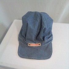 Thomas the Train Blue Striped Train Conductor Hat Embroidered Stretch 5 T.