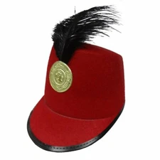 Marching Band Hat For Adults - Red Band Major Hat By Dress Up America
