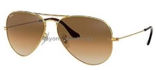 Ray Ban Aviator Gold RB3025 001 33 Crystal Brown Unisex Sunglasses 58mm New