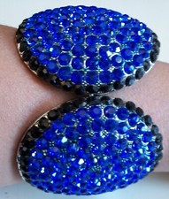 Fashion Silver Finish With Crystal Rhinestone Women's Dressy Bangle Bracelet