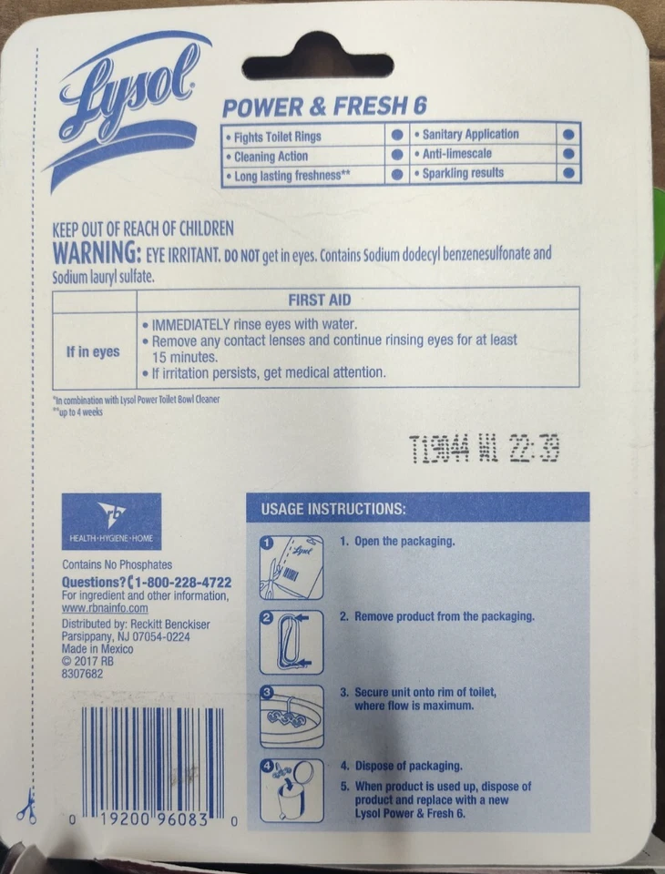 Limpiador automático de tazones de inodoro Lysol descontinuado energía y lluvia de bosques frescos 6 quilates Foto 2 de 2