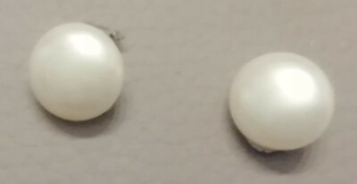 Boucles D'oreilles Vintage En Verre Perle Beige - Années 50/60, Fermoir Clip, Sans Marque