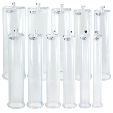LeLuv Acrylic Cylinder for Penis Pump Untapered 9 & 12 Inch with Female Valve