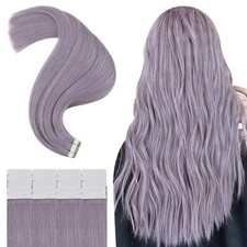 Purple Gray Tape in Hair Extensions Skin Weft Remy Tape in Extensions 16-26inch