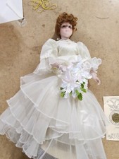 Franklin Prestige Kingstate Bride Doll Victoria 17" Bisque Porcelain NP 9-3