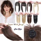 Lady 10in Natural Dicker Topper Hairpiece with Bangs Toupee Extension as Human