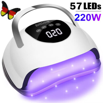 4 Timer 220W 57 LED UV Nagel Lampe Gel Lichthärtungsgerät Sensor Nageltrockner