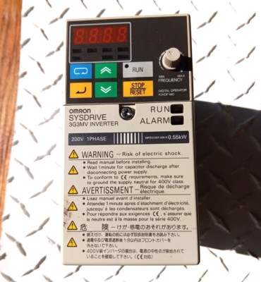 Omron 3G3MV-AB004, .55Kw Variable Frequency Drive. 1ph in-3 ph out