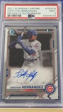 Cristian Hernandez - 2021 Bowman Chrome Prospect Autograph  PSA 9