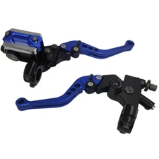 7/8'' 22mm Blue Motorcycle Brake Clutch Master Cylinder Lever Set