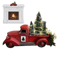 Rustic Red Truck Christmas Ornament Tabletop Christmas Centerpiece improved